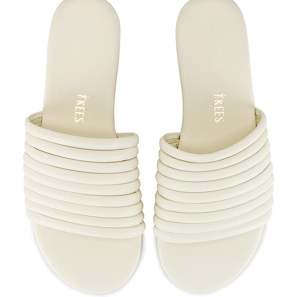 TKEES Caro Slide Sandals in White Brand New w/o Tags Size 5 NWOT - Picture 7 of 11